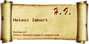 Hetesi Imbert névjegykártya
